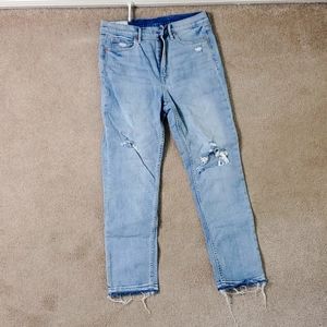 GAP Ripped blue jeans. Cigarette high rise. 29 / 8 regular